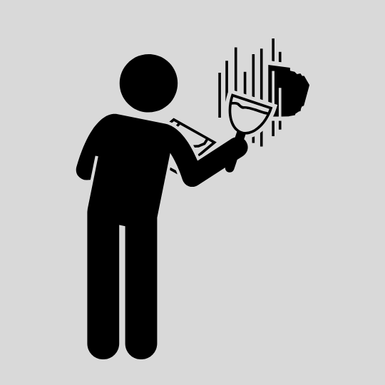 Person painting wall